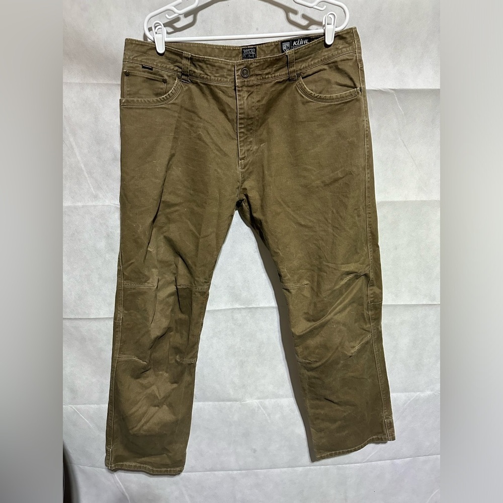 Kuhl Men's Rydr Jean Pants Vintage Patina Dye Grn Brown Hiking Pants Mens 38x32